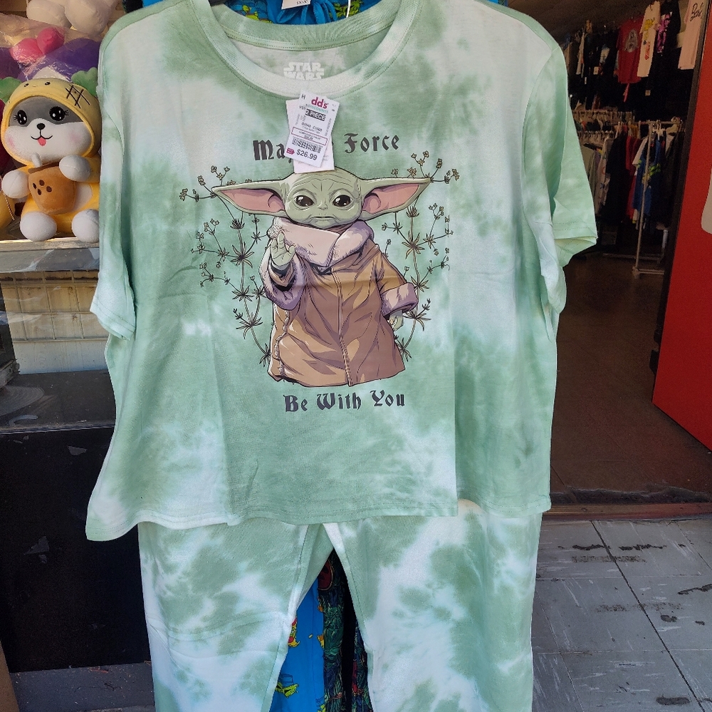 Green Tie-Dye Star Wars Pajama Set 3xl